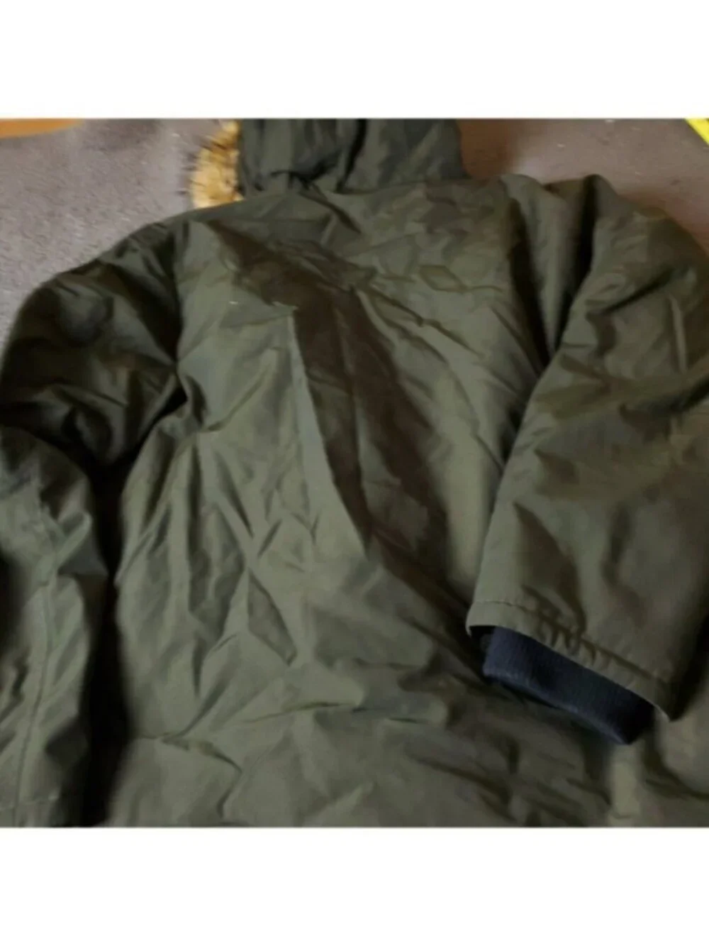 Tommy Hilfiger Parka Jacket Mens XL Green Polyester Hood Cargo Pocket Dark